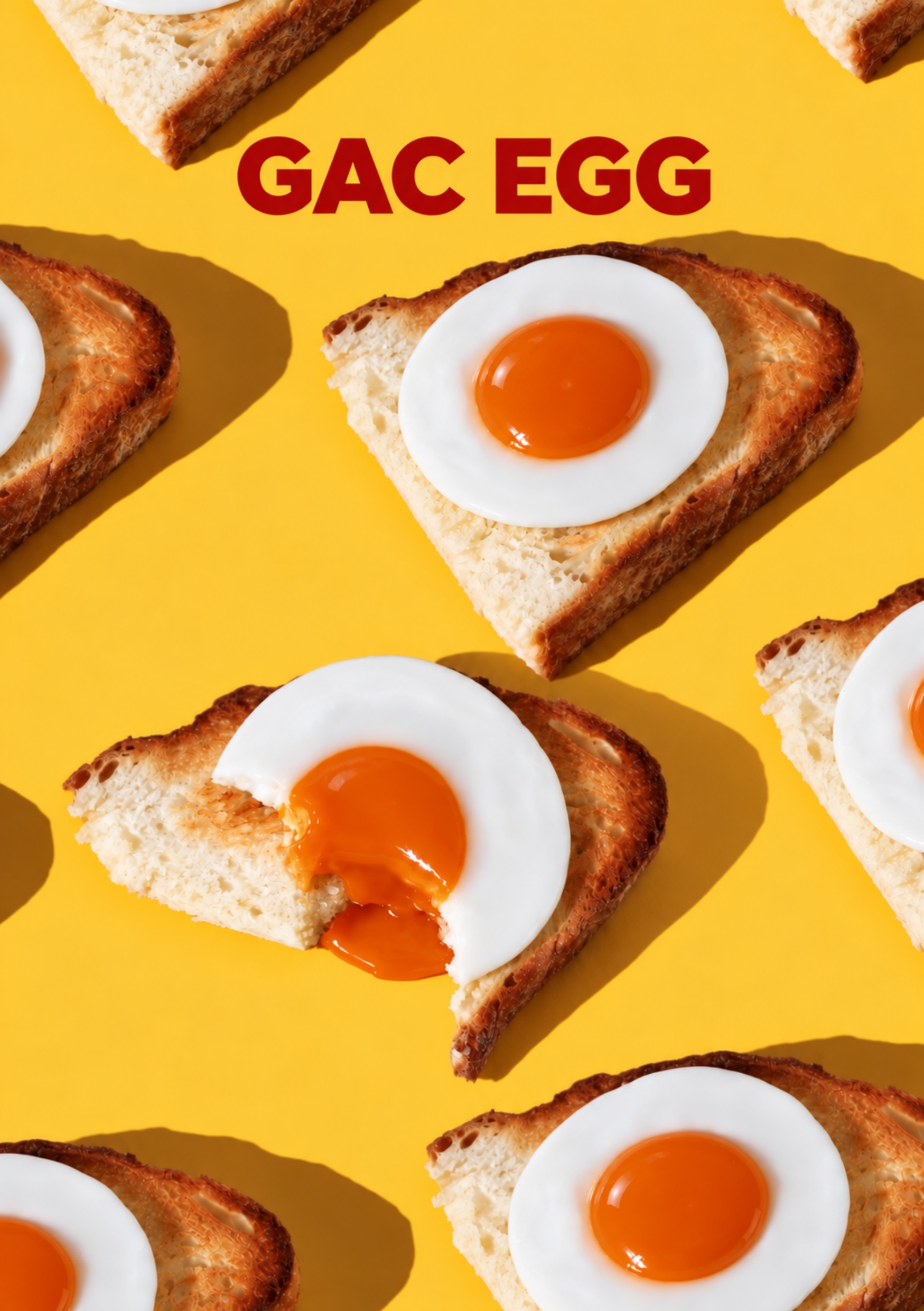 Fried eggs with orange yolks served on toast